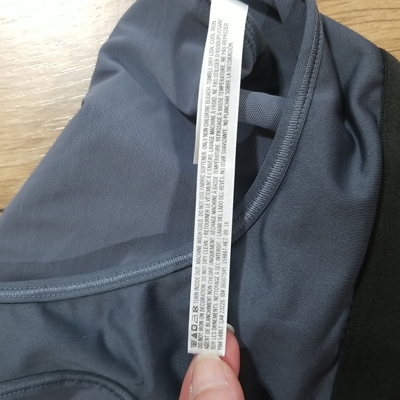 VICTORIA SPORT Gray & Black Spellout Racerback Sports Bra - Picture 8 of 11